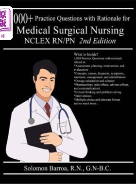 海外直订医药图书1,000+ Practice Questions with Rationale for Medical Surgical Nursing NCLEX RN/P 医疗外科护理