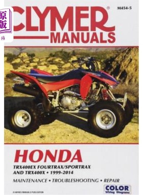 海外直订Honda Trx400ex Fourtrax/Sportrax and Trx400x 1999-2014 本田Trx400ex Fourtrax/Sportrax和Trx400x 1999