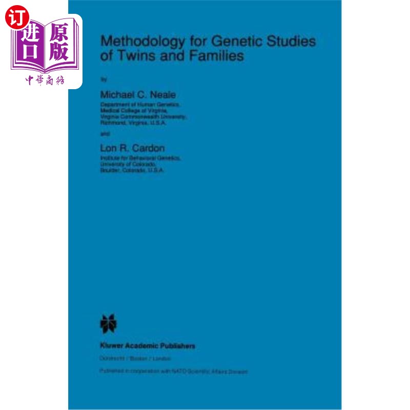 海外直订医药图书Methodology for Genetic Studies of Twins and Families 双胞胎和家庭的遗传研究方法