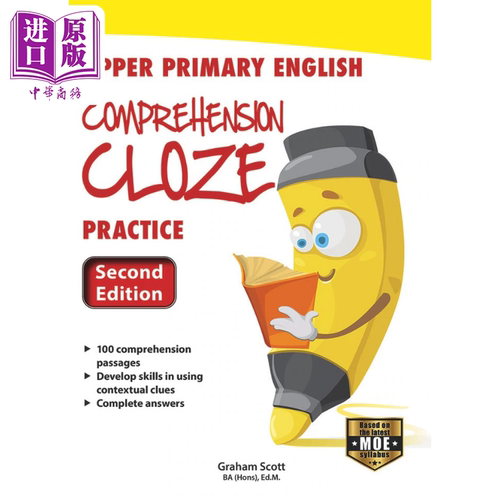 现货 新加坡原版教辅小学高年级英语-阅读理解完形填空练习Upper Primary English Comprehension Cloze Practice【中商原版】