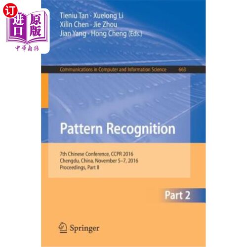 海外直订Pattern Recognition: 7th Chinese Conference, Ccpr 2016, Chengdu, China, November 模式识别:Ccpr 2016第