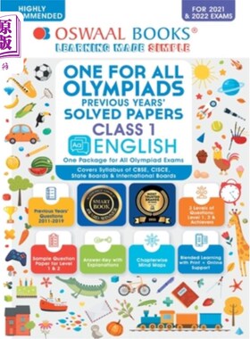 海外直订Oswaal One for All Olympiad Previous Years Solved Papers, Class-1 English Book ( 奥斯瓦尔试题大全历届奥林匹