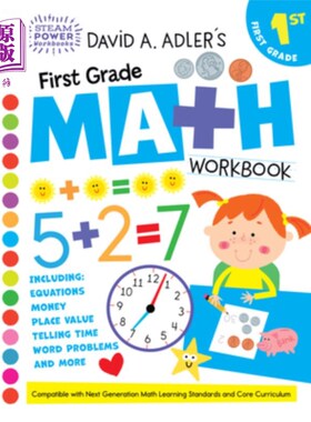 海外直订David A. Adler's First Grade Math Workbook 大卫A.阿德勒的一年级数学练习册