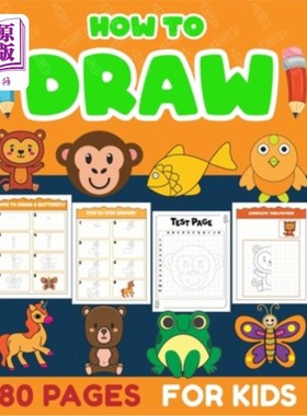 海外直订How to Draw 80 Adorable Pages for KIDS: 