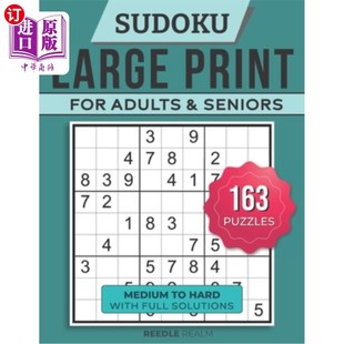Adults Medium Large For Solutions 中到 海外直订Sudoku Full and Print Hard Seniors 成人和老年人数独大字 with