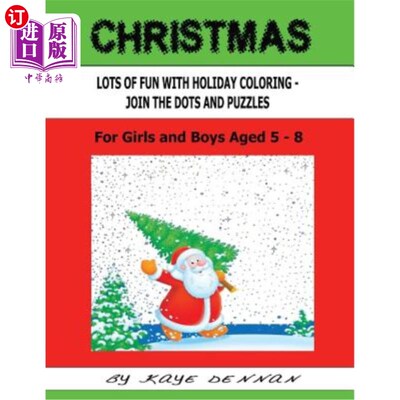海外直订Christmas Lots Of Fun With Holiday Coloring Pictures: Join The Dots And Puzzles 圣诞彩画带来很多乐趣：加入