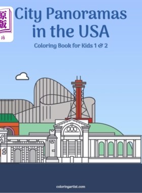 海外直订City Panoramas in the USA Coloring Book for Kids 1 & 2