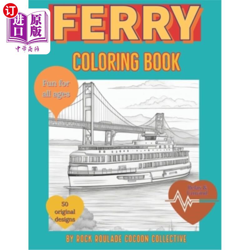 海外直订Ferry: coloring Book 轮渡：涂色书