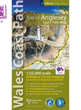 海外直订Isle of Anglesey Coast Path Map 安格尔西岛海岸路径地图
