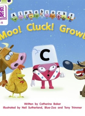 海外直订Bug Club Phonics Alphablocks Reception Phase 3 Set 10 Moo! Cluck! Growl! 虫子俱乐部拼音字母块集10 Moo！咯咯