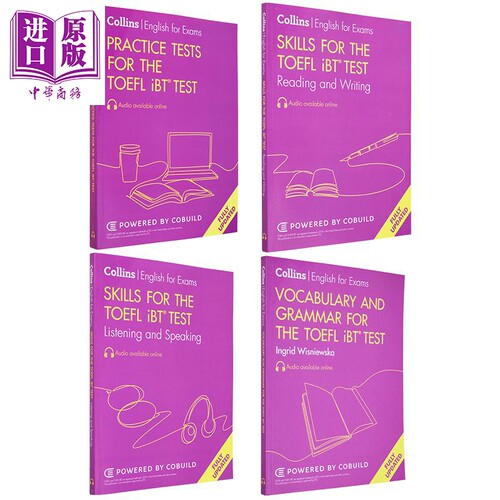 柯林斯新托福考试指南合集 2023版 Practice TOEFL iBT Tests Skills 全真模拟练习题 阅读写作听力口语词汇语法【中商原版】