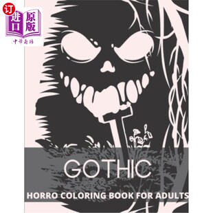 海外直订Gothic Dark Fantasy Coloring Book: Dark beauty coloring book for Adults 哥特黑色幻想涂色书:成人黑色美人涂色