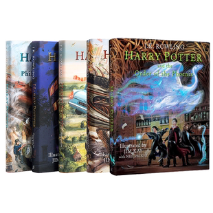哈利波特精装彩绘插图版1-5 魔法石+密室+阿兹卡班的囚徒+火焰杯+凤凰社 英文原版 哈利波特全彩绘本 吉姆凯 JK罗琳 Harry Potter