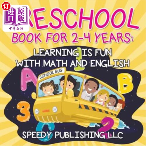 海外直订Preschool Book For 2-4 Years: Learning is Fun with Math and English 学前班2-4年书：数学和英语学习很有趣