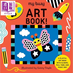 Art 纸板书 艺术入门 Busy 进口低幼童书 宝宝 趣味艺术书 Book 色彩鲜艳 亲子绘本图画书 英文原版 中商原版 互动性强