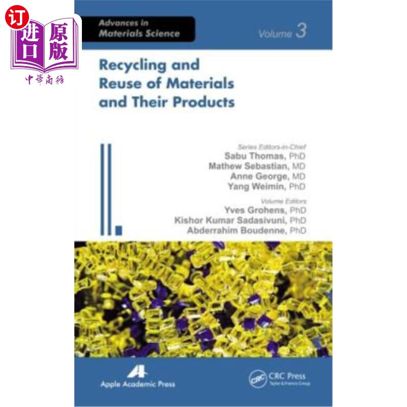 海外直订Recycling and Reuse of Materials and Their Products 材料及其产品的回收和再利用