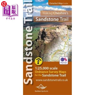 海外直订Walking Cheshire's Sandstone Trail - OS Map Book 步行柴郡的砂岩小径- OS地图书