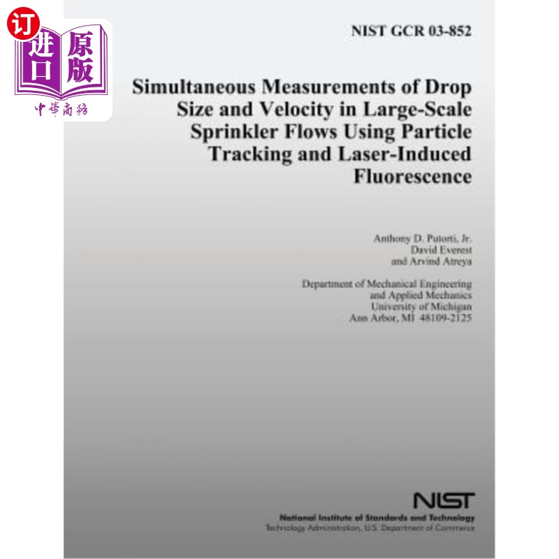 海外直订Simultaneous Measurements of Drop Size and Velocity in Large-Scale Sprinkler Flo