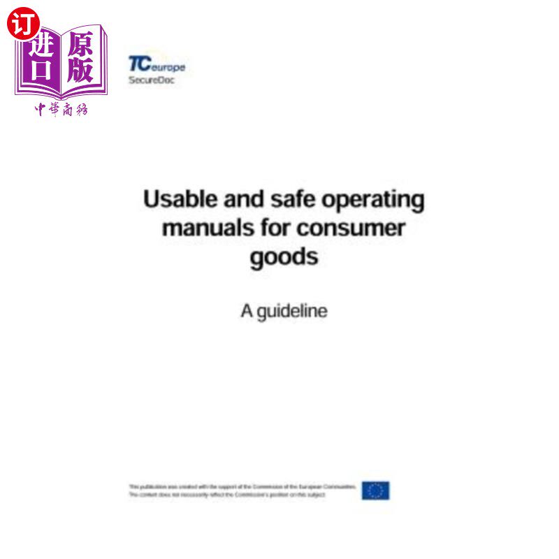 海外直订Usable and safe operating manuals for consumer goods 适用于消费品的可用且安全的操作手册