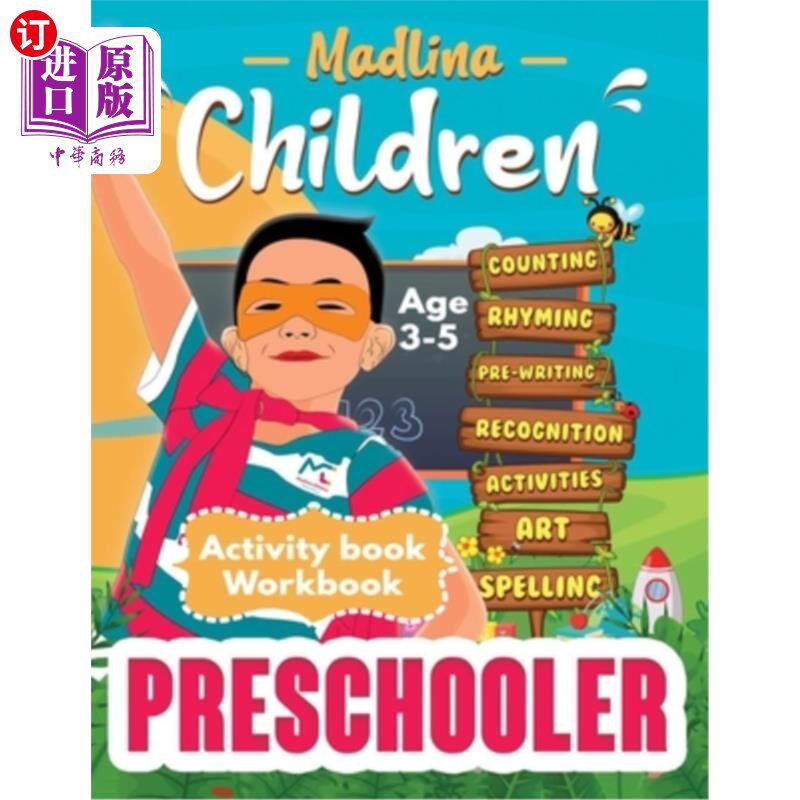 海外直订Madlina Children Preschooler Activity book Age 3-5 Workbook: Craft, recognition, Madlina儿童学