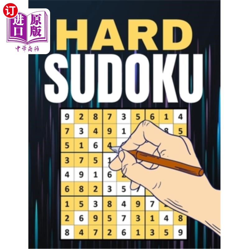 海外直订Hard Sudoku Puzzle Book: Collection of Challenging Sudoku Puzzles for Adults wit 硬数独谜书:收集具有挑战性