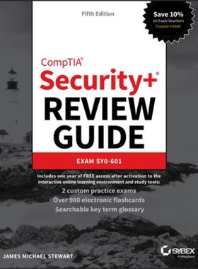 Comptia Security+ 复习指南 考试 Sy0 601 英文原版 Comptia Security+ Review Guide Exam Sy0 601 JM Stewart【中商原版】