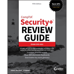 Comptia Security+ 复习指南 考试 Sy0 601 英文原版 Comptia Security+ Review Guide Exam Sy0 601 JM Stewart【中商原版】