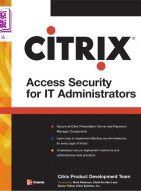 海外直订Citrix(r) Access Suite Security for It Administrators 针对It管理员的Citrix（r）访问套件安全性