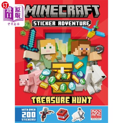 海外直订Minecraft Sticker Adventure: Treasure Hunt 我的世界贴纸冒险:寻宝