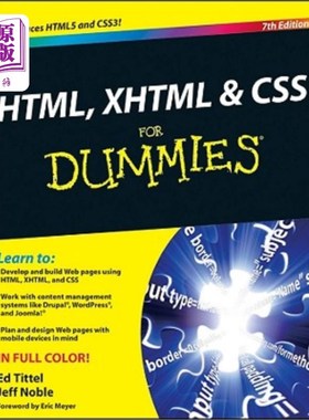 海外直订Html, XHTML and CSS for Dummies 用于假人的HTML、XHTML和CSS