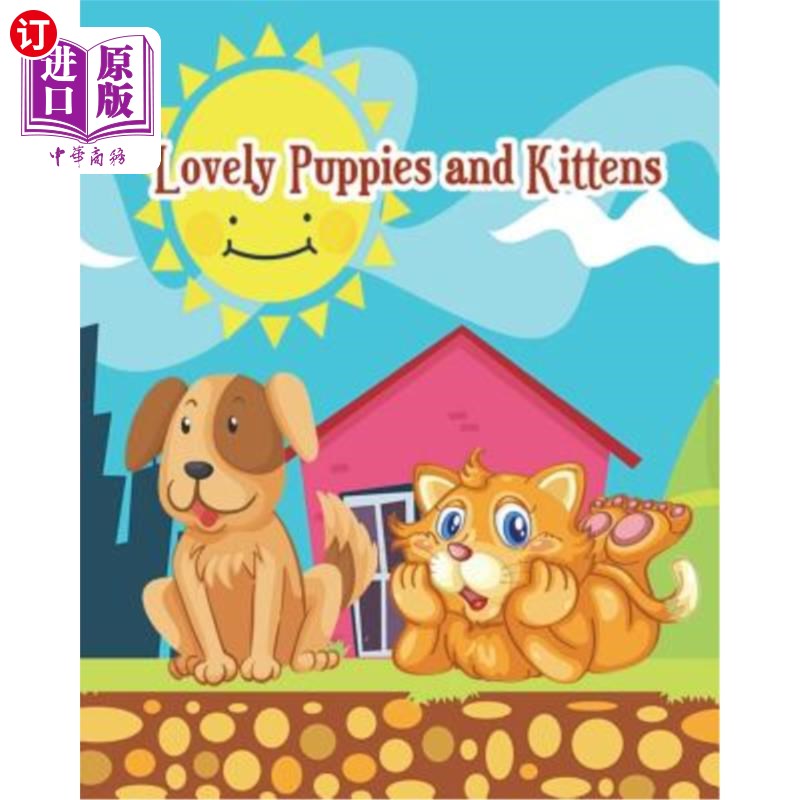 海外直订Lovely Puppies and Kittens: Jumbo Coloring Book, Easy Coloring Book for Kids, Im
