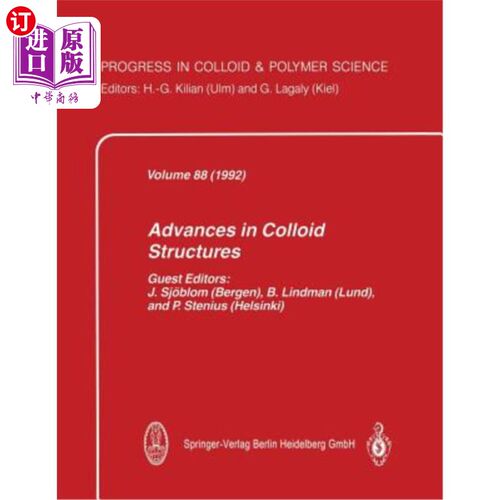 海外直订Advances in Colloid Structures 胶体结构研究进展