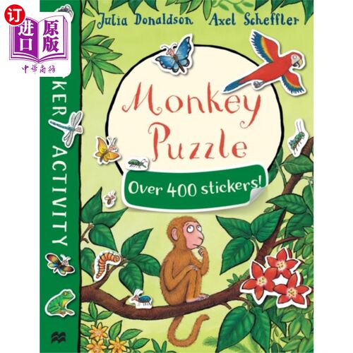 海外直订Monkey Puzzle Sticker Book 猴子拼图贴纸书