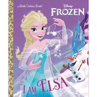 小金书 冰雪奇缘 我是爱莎 I Am Elsa Little Golden Book (Disney Frozen) 英文原版 儿童绘本故事图画书 精装【中商原版】