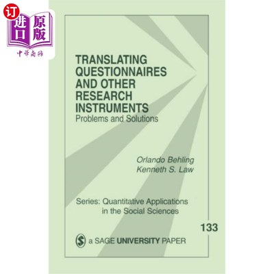 海外直订Translating Questionnaires and Other Research In... 翻译问卷和其他研究工具