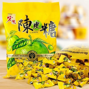 宏源陈皮糖888g礼袋装招待水果味硬糖散装话梅糖什锦味糖果年货节