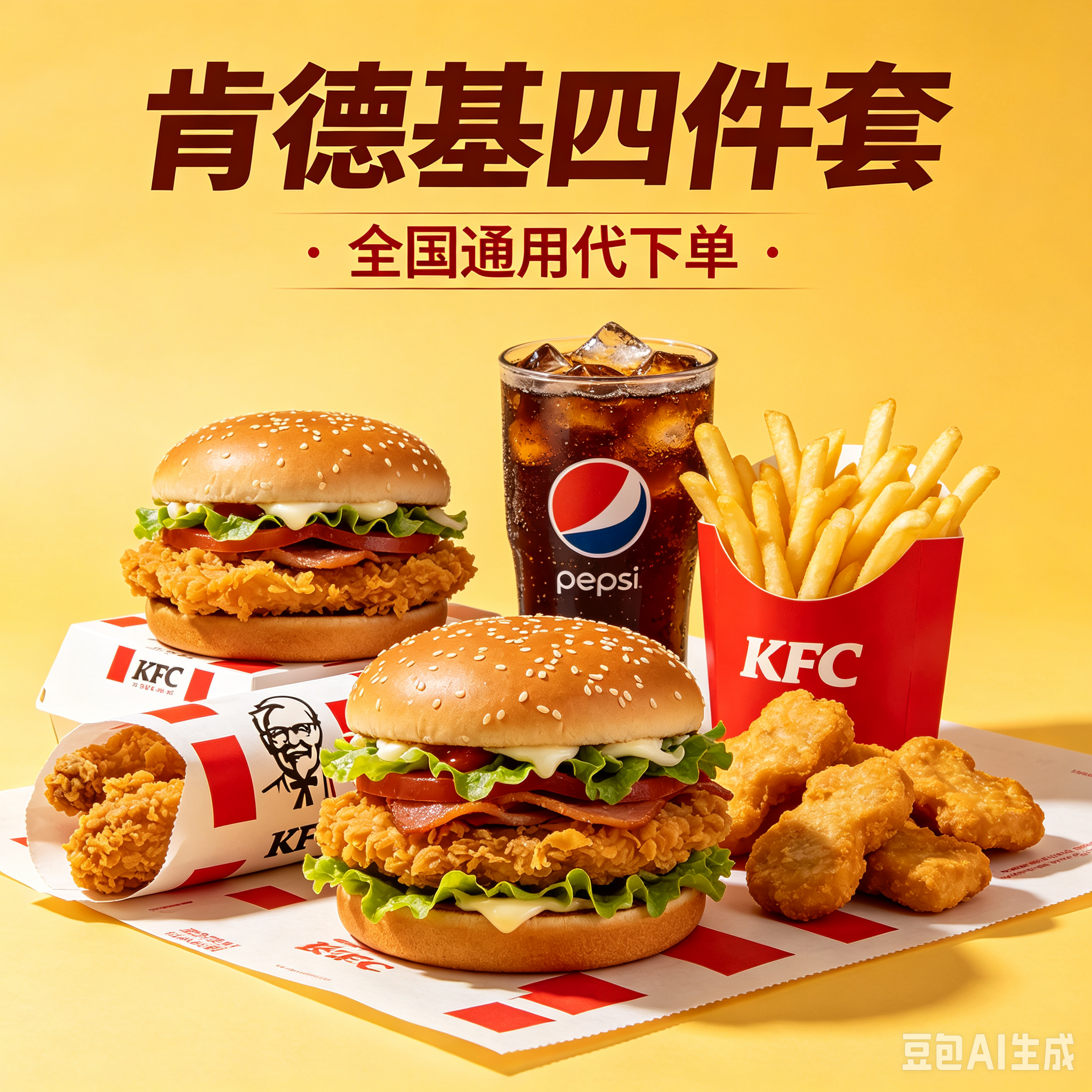 肯德基kfc代下单四件套汉堡套餐正餐热销全家桶提货券全国通用