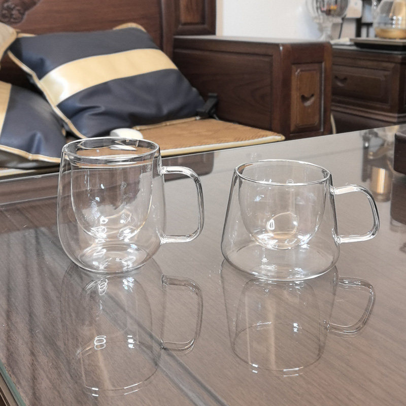 双层透明玻璃水杯创意耐热花茶杯隔热杯冷饮牛奶果汁咖啡定制logo,餐饮具,隔热杯,淘宝优惠券,粉丝福利购,淘宝优惠卷