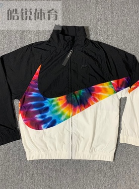皓锐体育 耐克 Nike 男子彩虹大Logo立领休闲外套夹克 CI9596-010