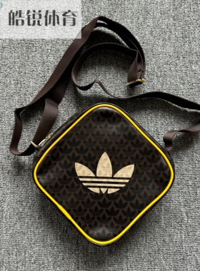 Adidas阿迪达斯三叶草满印logo单肩迷你斜挎包拎包小方包JD5374
