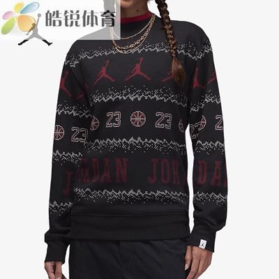 Nike JORDAN耐克新款男子印花运动休闲圆领套头衫卫衣FD7464-010