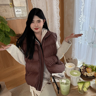 宽松遮肉背心坎肩情侣马夹外套上衣 A0126棉马甲女款 暖冬密码