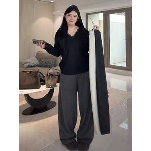 慵懒风加绒加厚高腰松紧弯刀裤 拯救腿型焦虑 W1446 封神厚度