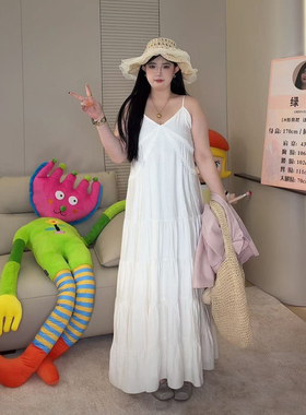 ◆白月光！细节满满~◆高个子私服大码吊带裙蕾丝长款连衣裙W1482