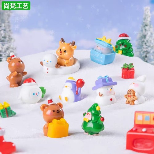 微景观圣诞节动物小镇造景摆件
