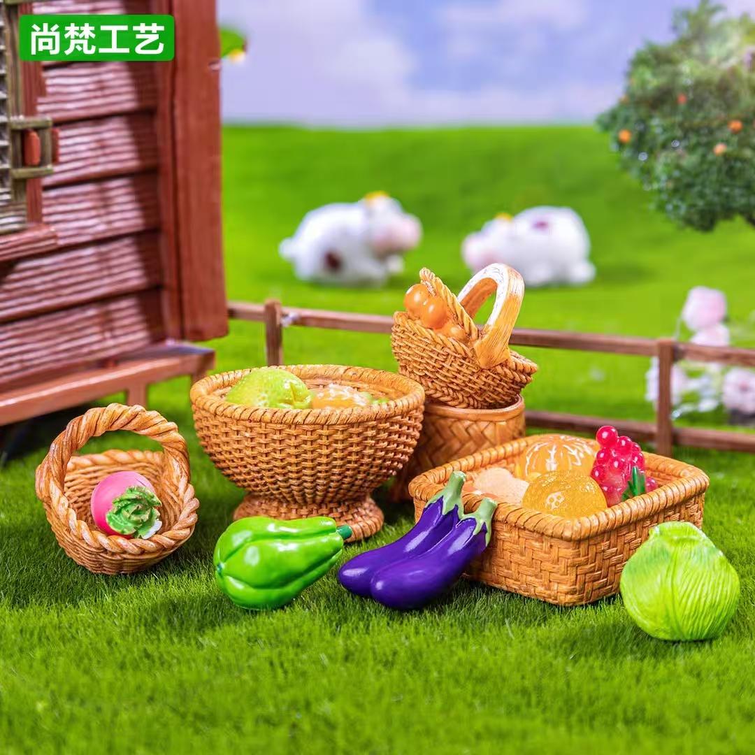 微缩小农具迷你藤编篮子竹编筐