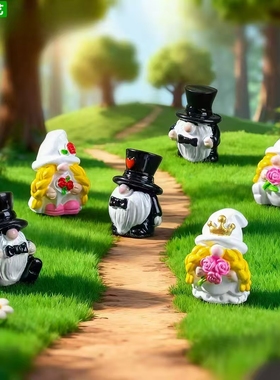 情人节小矮人萌粒微景观桌面摆件