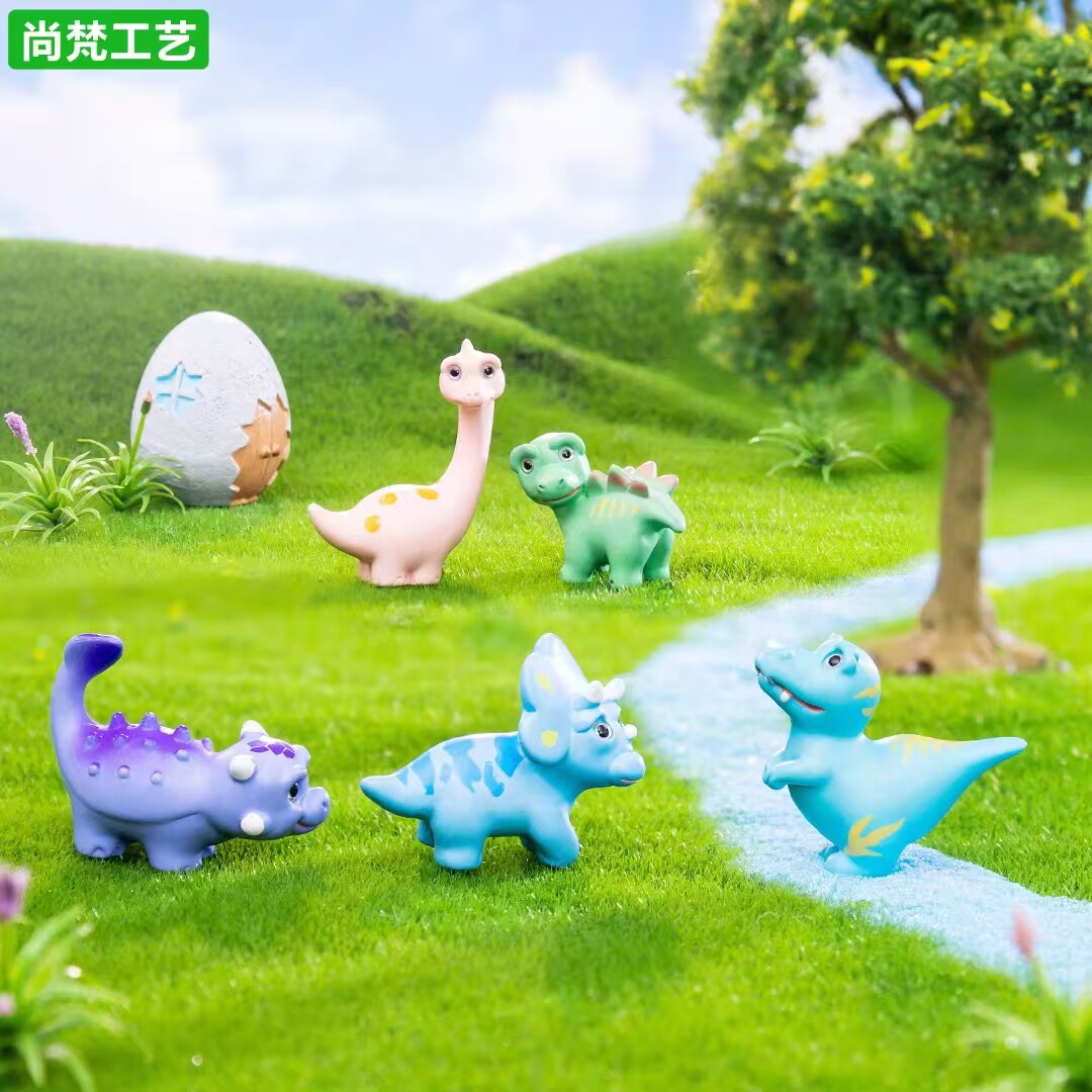 跨境新品微景观创意卡通可爱小恐龙公仔 园艺DIY装饰品配件小摆件