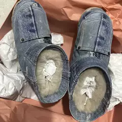 Clearance~ Short Cotton Boots, Fur-Lined Snow Boots, Fleece-Lined Vintage Denim Snow Boots, Thick-Soled Round-Toe Boots