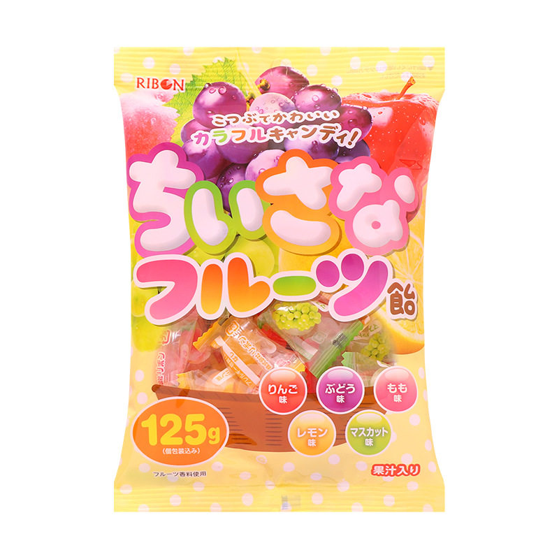 日本进口零食ribon理本5味什锦水果味糖果混合硬糖喜糖儿童节礼物